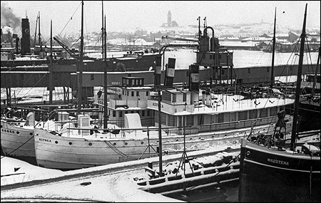 Astrea vinterupplagd vid Lilla Bommen, G�teborg ca 1925