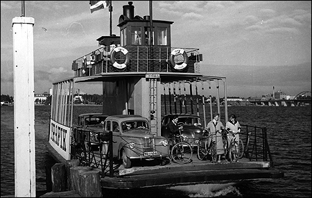 Trafik vid Bergn�set, Lule� 1954